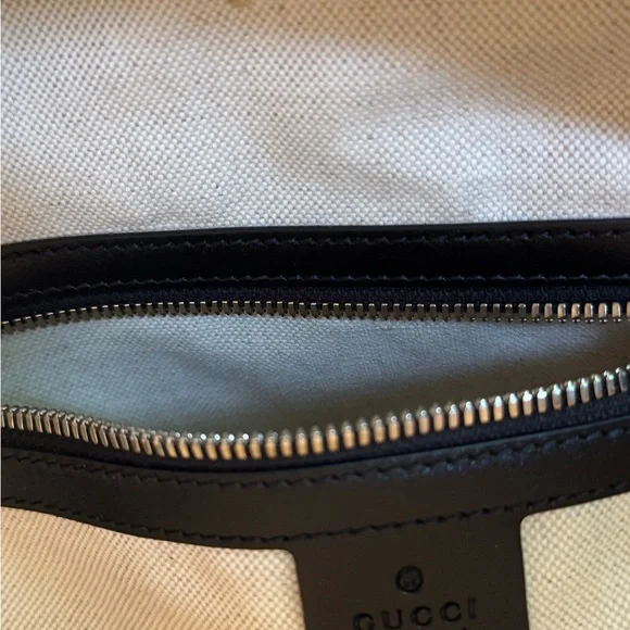 Gucci Black Leather Backpack with GG Monogram